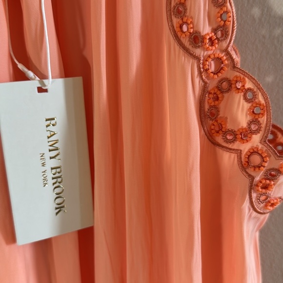 NWT - Ramy Brook Embroidered trim - Rowan mini-dress peach size medium - Picture 9 of 12
